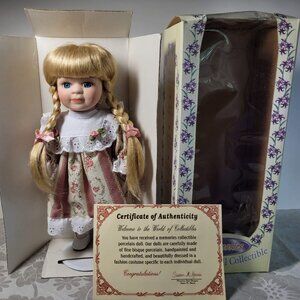 1996 Vintage Collectible Memories Porcelain 11" Doll Cuddle Wit w/Original Box